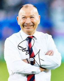 Eddie Jones Signed 10X8 Photo England RUGBY Coach AFTAL COA (C)
