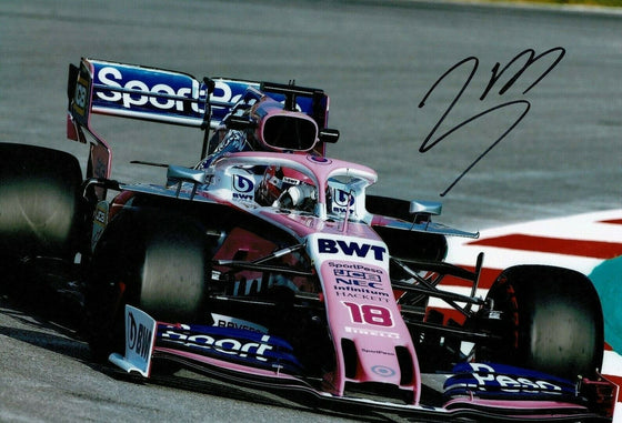 Lance Stroll SIGNED 12X8 Photo Racing Point  AFTAL COA (3618)