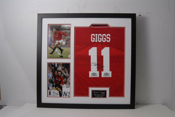 Ryan Giggs Signed & FRAMED Manchester United Jersey AFTAL COA (A)
