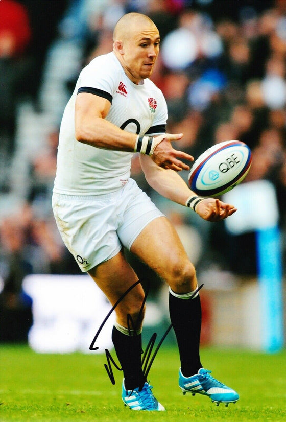 Mike Brown Signed 12X8 Photo England & Harlequins RUGBY AFTAL COA (A)