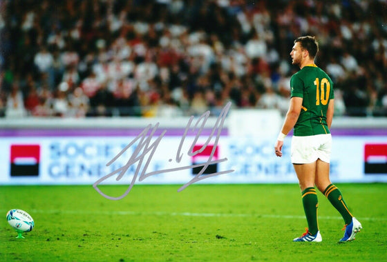 Handre Pollard Signed 12X8 Photo 2019 Rugby World Cup South Africa AFTAL COA (G)