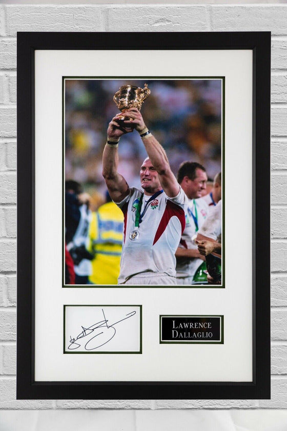 Lawrence Dallaglio FRAMED & Signed Photo Mount Display AUTOGRAPH ENGLAND RUGBY