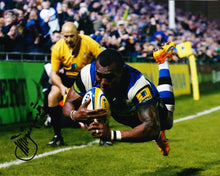  Semesa Rokoduguni Signed 10X8 Bath & England Rugby AFTAL COA (D)