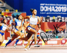  Dina Asher-Smith SIGNED 10X8 PHOTO World Championships DOHA AFTAL COA (N)