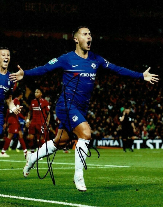 Eden Hazard Signed 10X8 Photo Chelsea FC Autograph AFTAL COA (M)