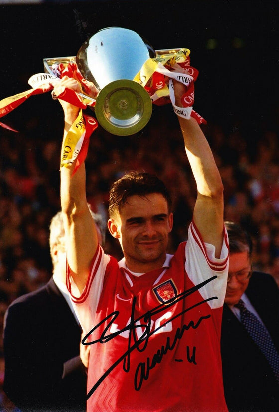Marc OVERMARS Signed 12X8 Photo Arsenal Genuine AFTAL COA (9084)