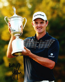  Justin Rose Signed 10X8 Photo US OPEN TROPHY AFTAL COA (3069)