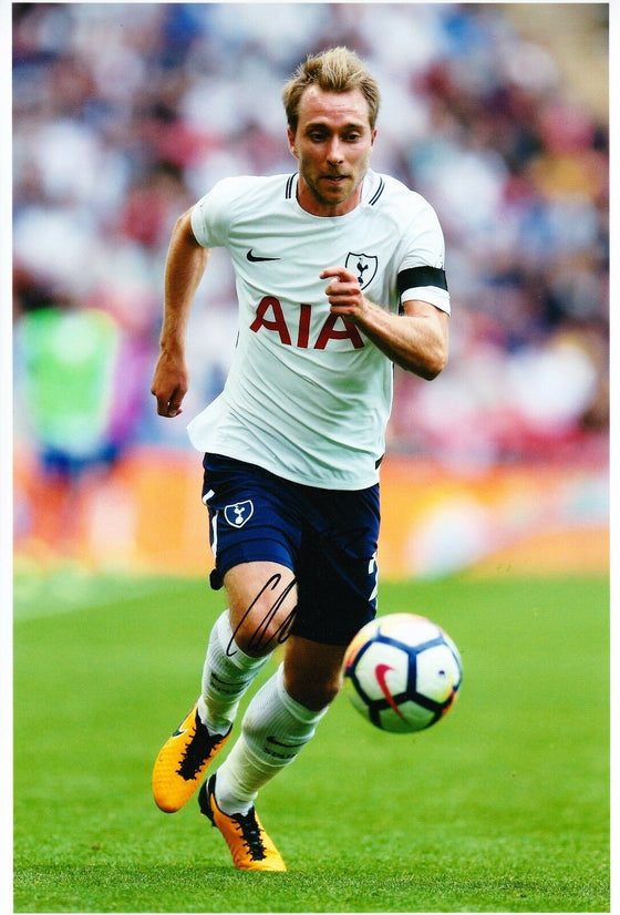 Christian Eriksen Signed 12X8 Photo SPURS Tottenham Hotspur AFTAL COA (9003)