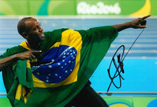  Usain Bolt Signed 12X8 PHOTO DISPLAY Olympics JAMAICA AFTAL COA (M)