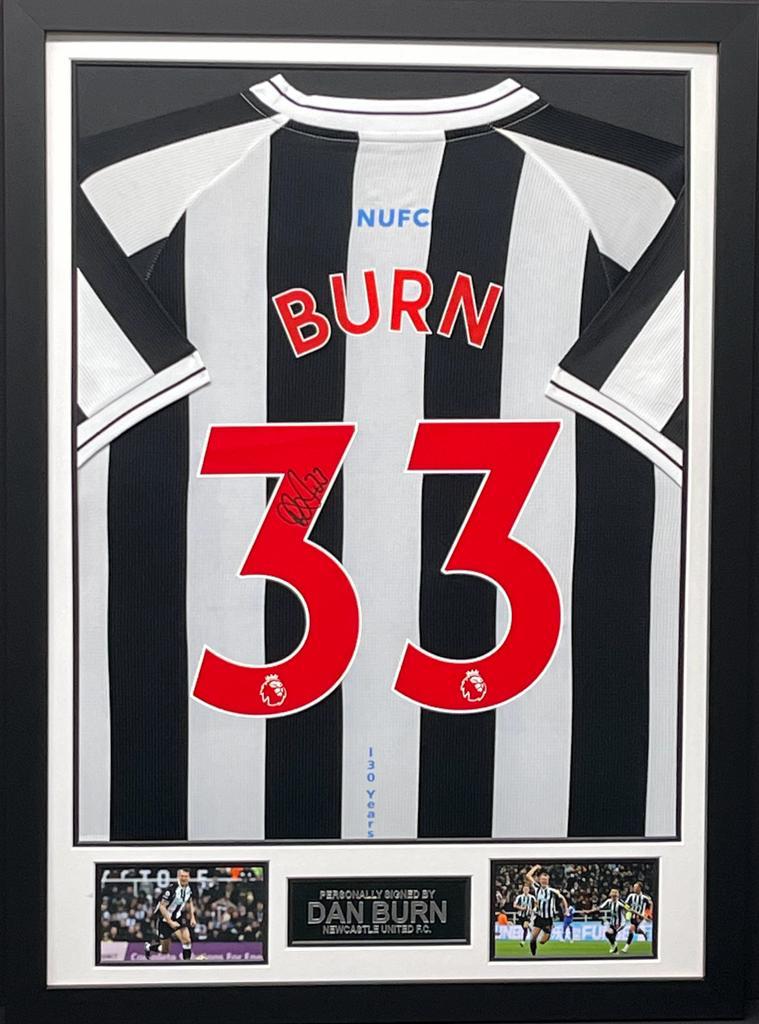 Dan Burn Signed & Framed Newcastle United F.C. Shirt AFTAL COA