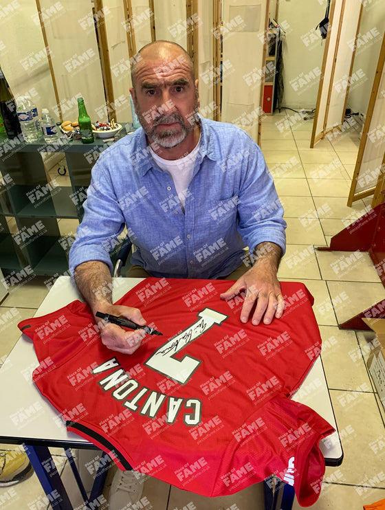 Eric Cantona SIGNED Manchester United F.C Shirt EXACT PROOF AFTAL COA