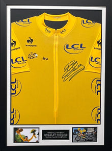  Bradley Wiggins Signed Framed Tour de France 2012 Yellow Jersey PROOF AFTAL COA