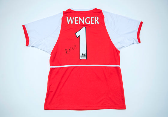 Arsene Wenger Signed Arsenal F.C. Jersey Genuine Signature AFTAL COA