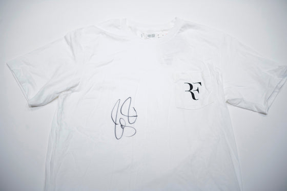 Roger Federer Signed Uniqlo Jersey Genuine Autograph Wimbledon US Open AFTAL COA