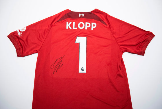 Jurgen Klopp Signed Liverpool FC Shirt Premier League Winner AFTAL COA