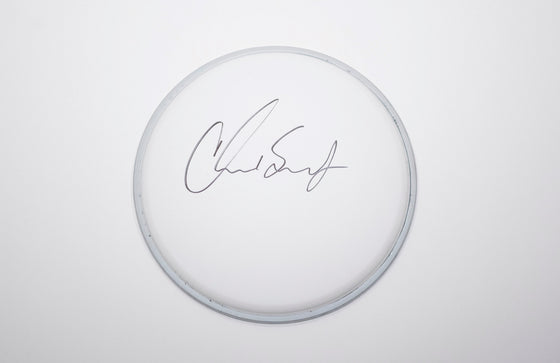 Chad Smith Signed DrumSkin Red Hot Chili Peppers Display AFTAL COA