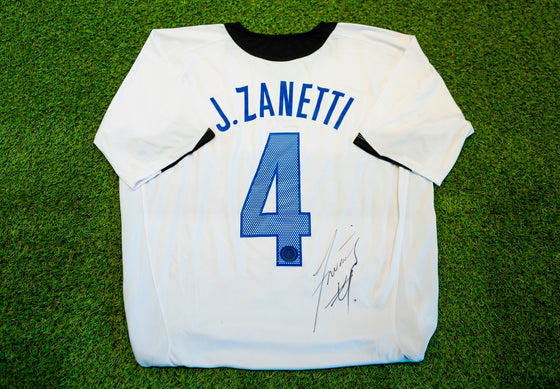 Javier Zanetti Signed Inter Milan Shirt Genuine Shirt AFTAL COA