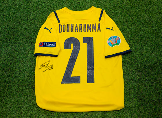 Gianluigi Donnarumma Signed Italy ITALIA Shirt Euro 2020 AFTAL COA