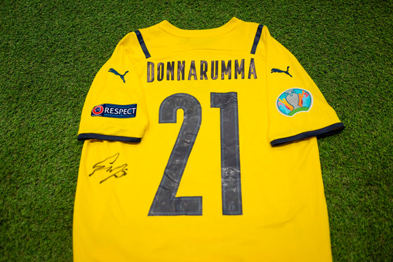 Gianluigi Donnarumma Signed Italy ITALIA Shirt Euro 2020 AFTAL COA