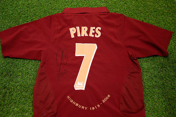 Robert Pires Signed Arsenal F.C. Shirt Genuine Signature AFTAL COA