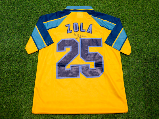Gianfranco Zola Signed Chelsea FC Shirt Genuine Signature AFTAL COA