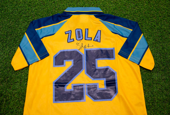 Gianfranco Zola Signed Chelsea FC Shirt Genuine Signature AFTAL COA