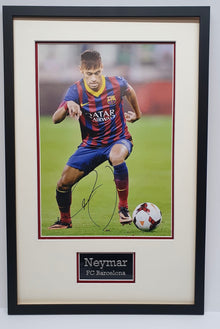  NEYMAR SIGNED & FRAMED A3 Photo Mount Display Barcelona & Brazil AFTAL COA