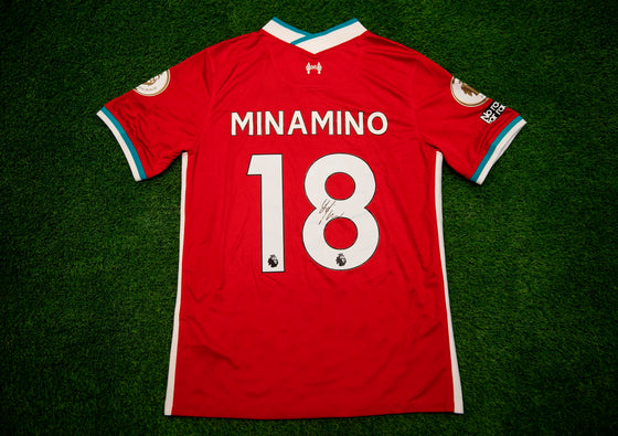 Takumi Minamino Signed Liverpool FC Shirt AFTAL COA (B)