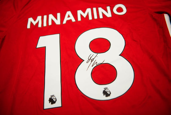 Takumi Minamino Signed Liverpool FC Shirt AFTAL COA (B)