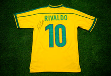  Rivaldo Signed Brazil Shirt 1998 World Cup Genuine Signature AFTAL COA
