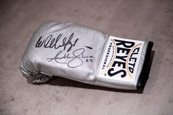 Anthony Joshua & Wladimir Klitschko Signed Boxing Glove Proof AFTAL COA (D)