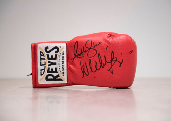 Anthony Joshua & Wladimir Klitschko Signed Boxing Glove Proof AFTAL COA (E)