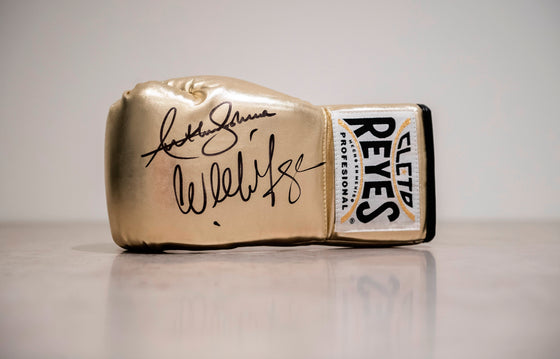 Anthony Joshua & Wladimir Klitschko Signed Boxing Glove Proof AFTAL COA (F)