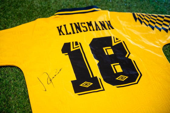 Jurgen Klinsmann SIGNED Tottenham Hotspur F.C.Shirt Genuine Autograph AFTAL COA