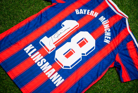 Jurgen Klinsmann SIGNED FC Bayern Munich Shirt Genuine Autograph AFTAL COA