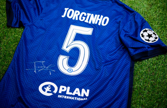 Jorginho Signed Chelsea SHIRT Genuine Signature UCL FINAL PORTO 2021 AFTAL COA