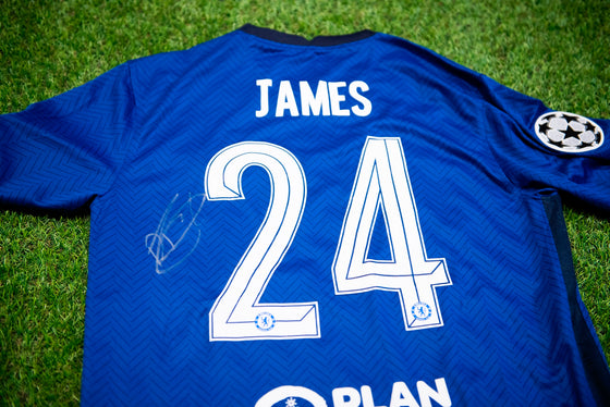 Reece James Signed Chelsea F.C. SHIRT Genuine Signature PORTO 2021 AFTAL COA