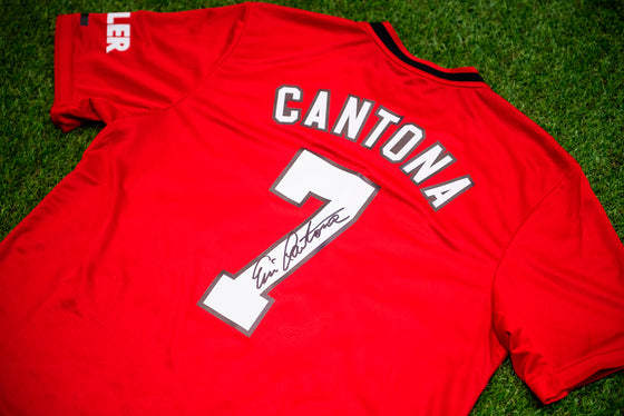 Eric Cantona SIGNED Manchester United F.C Shirt EXACT PROOF AFTAL COA