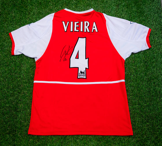 Patrick Vieira Signed Arsenal F.C. Shirt Genuine Signature AFTAL COA