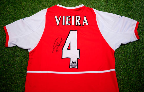 Patrick Vieira Signed Arsenal F.C. Shirt Genuine Signature AFTAL COA