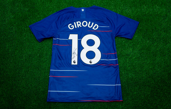 Olivier Giroud Signed Chelsea F.C. SHIRT Genuine Signature AFTAL COA (A)