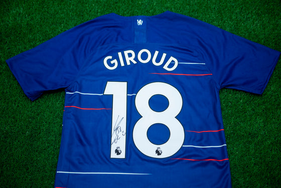 Olivier Giroud Signed Chelsea F.C. SHIRT Genuine Signature AFTAL COA (A)