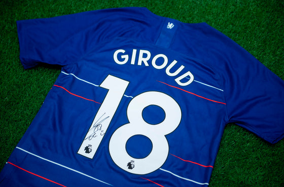Olivier Giroud Signed Chelsea F.C. SHIRT Genuine Signature AFTAL COA (A)
