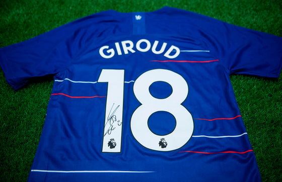 Olivier Giroud Signed Chelsea F.C. SHIRT Genuine Signature AFTAL COA (A)