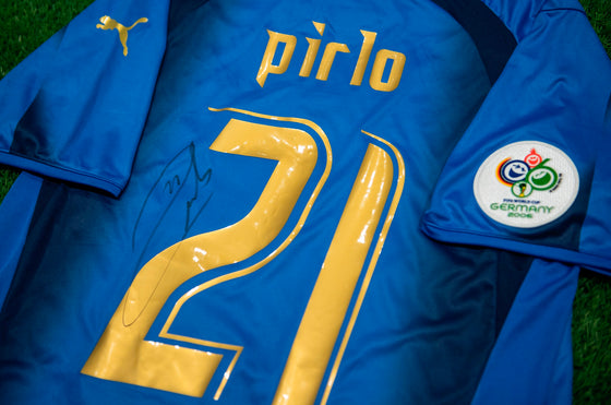 Andrea Pirlo Signed 2006 World Cup Shirt ITALY Genuine Signature AFTAL COA