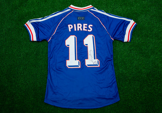 Robert Pires SIGNED 1998 WORLD CUP Shirt France EXACT PROOF AFTAL COA