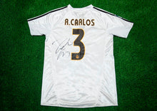  Roberto Carlos Signed Real Madrid Shirt Brazil Football Legend Proof AFTAL COA