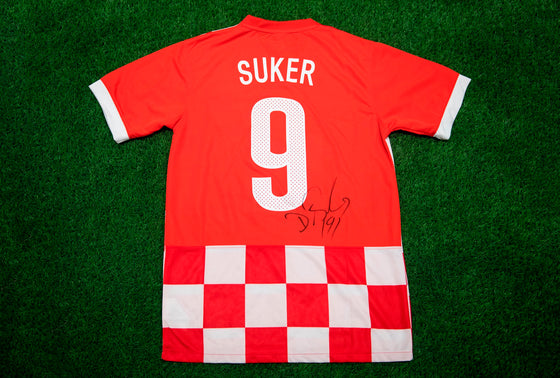 Davor Suker Signed Croatia Shirt Genuine Autograph AFTAL COA