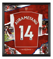  Pierre-Emerick Aubameyang Signed & Framed Arsenal Shirt AFTAL COA