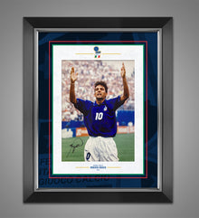  Roberto Baggio Signed & Framed 12X8 Photo Italy Genuine Signature AFTAL COA